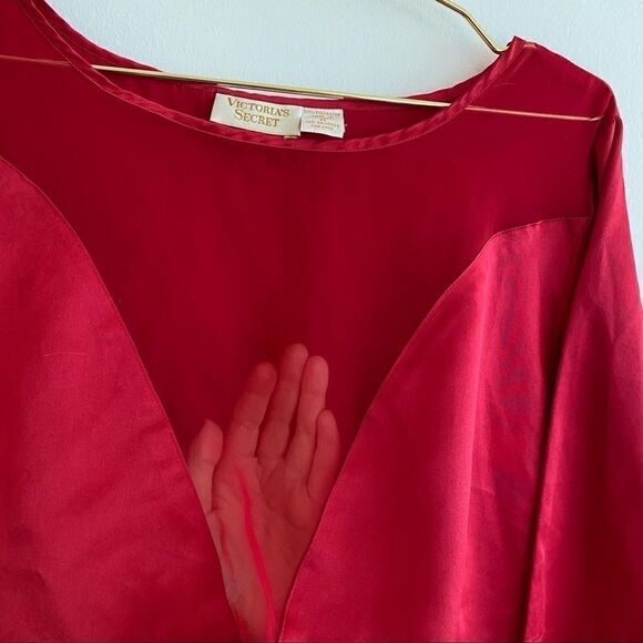 Vintage Victoria Secret Gold Label Red Tunic Size Medium - Picture 3 of 4